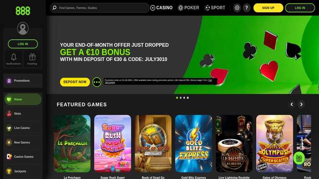 888 Casino casino screenshot